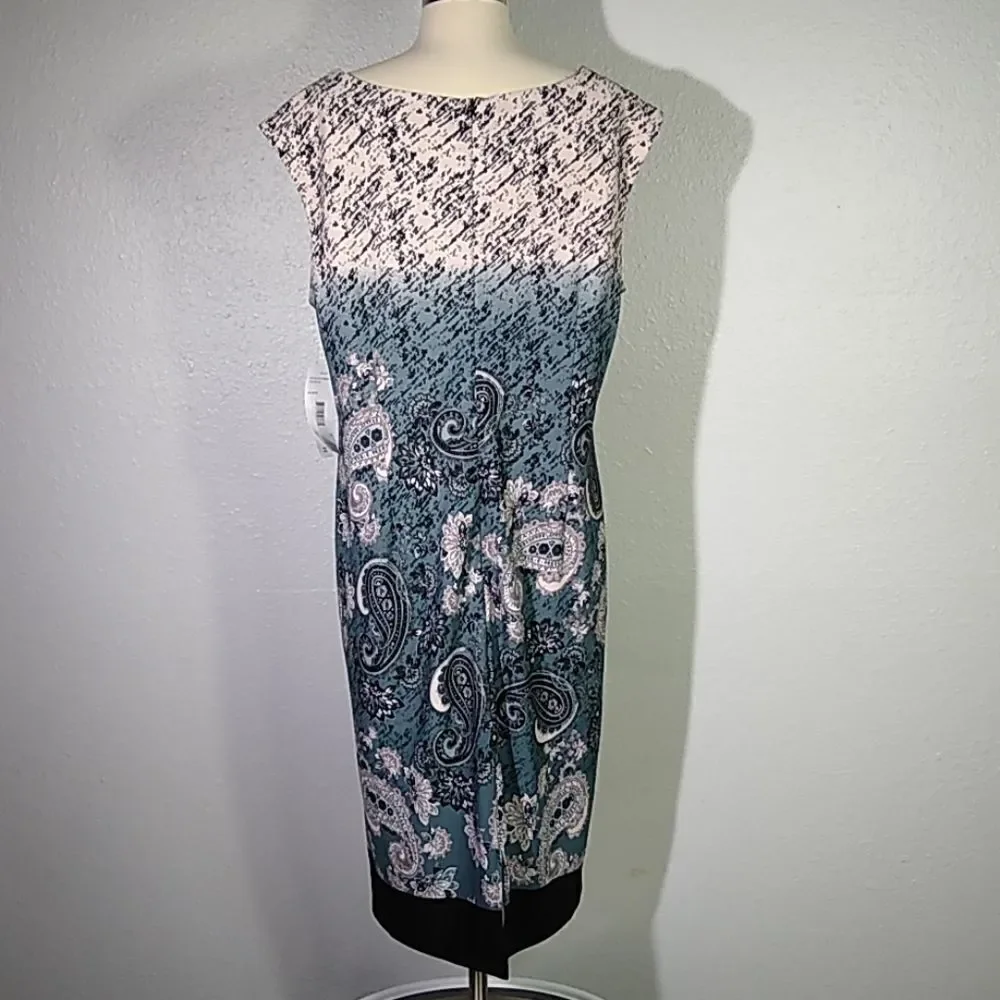 Peach Velvet Floral and Paisley Print Dress‎ 14